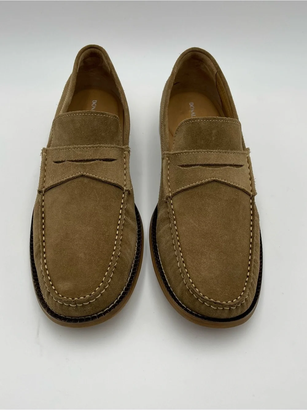 Donald Pliner Men SZ 11M Miles Dark Taupe/Tobacco Suede Loafers Shoes MSRP $285